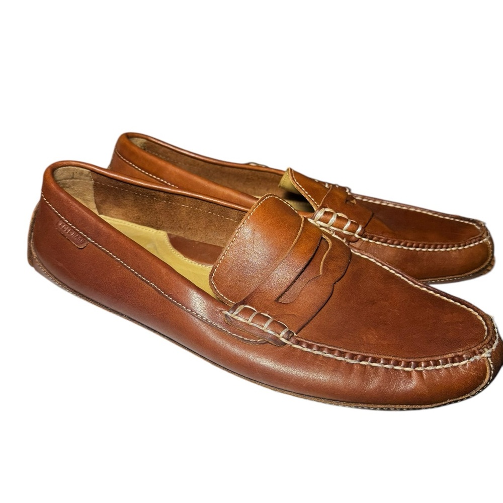 Men’s Cole Haan Brown Leather Grant Canoe Penny Loafers C12134 Driving Mocs Sz11